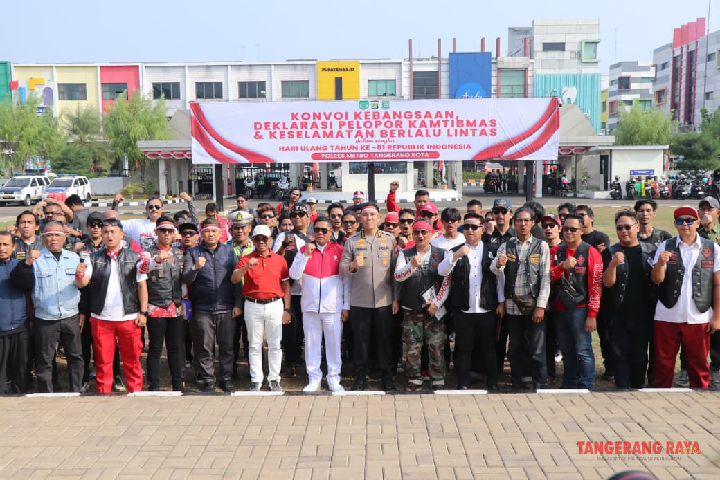 350 Bikers Ikuti Konvoi Kebangsaan HUT ke-81 RI di Kota Tangerang