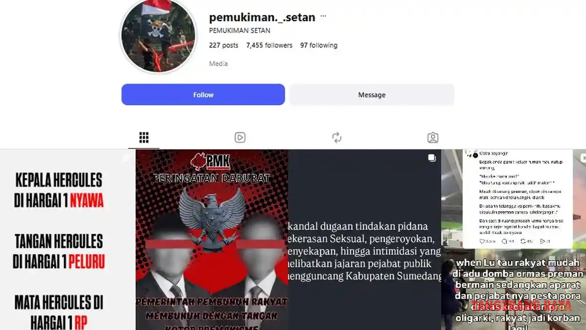 Tersangka Diduga Sebar Konten Bom Molotov Polisi Tangkap Admin Instagram @pemukiman._.setan di Tangerang