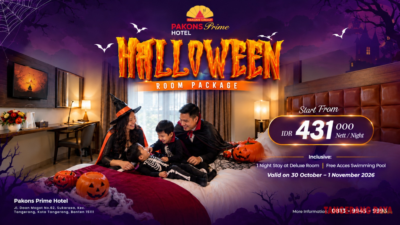 Pakons Prime Hotel Tangerang Hadirkan Shocktober dan Halloween Package untuk Liburan Keluarga