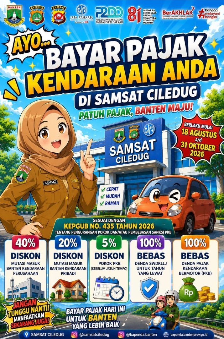 Samsat Ciledug Gencarkan Sosialisasi Diskon Pajak Kendaraan, Warga Diminta Manfaatkan hingga Oktober
