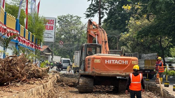 Pelebaran Jalan Sitanala Kota Tangerang Dimulai, Progres Rekonstruksi Capai 40 Persen